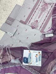 Lawn-3PC Embroidered with Digital Printed Chiffon Dupatta